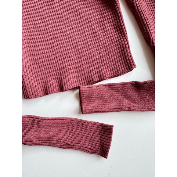 NWOT ZARA Rose Mauve Ribbed Knit Organza Tie Strap Cold Shoulder Top, Size S - Picture 9 of 13